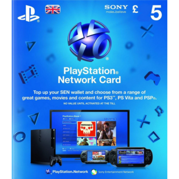 Sony Playstation Network Card PSN 5 UK