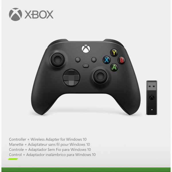 Xbox Series Wireless Controller Carbon Black + Windows 10 adapter